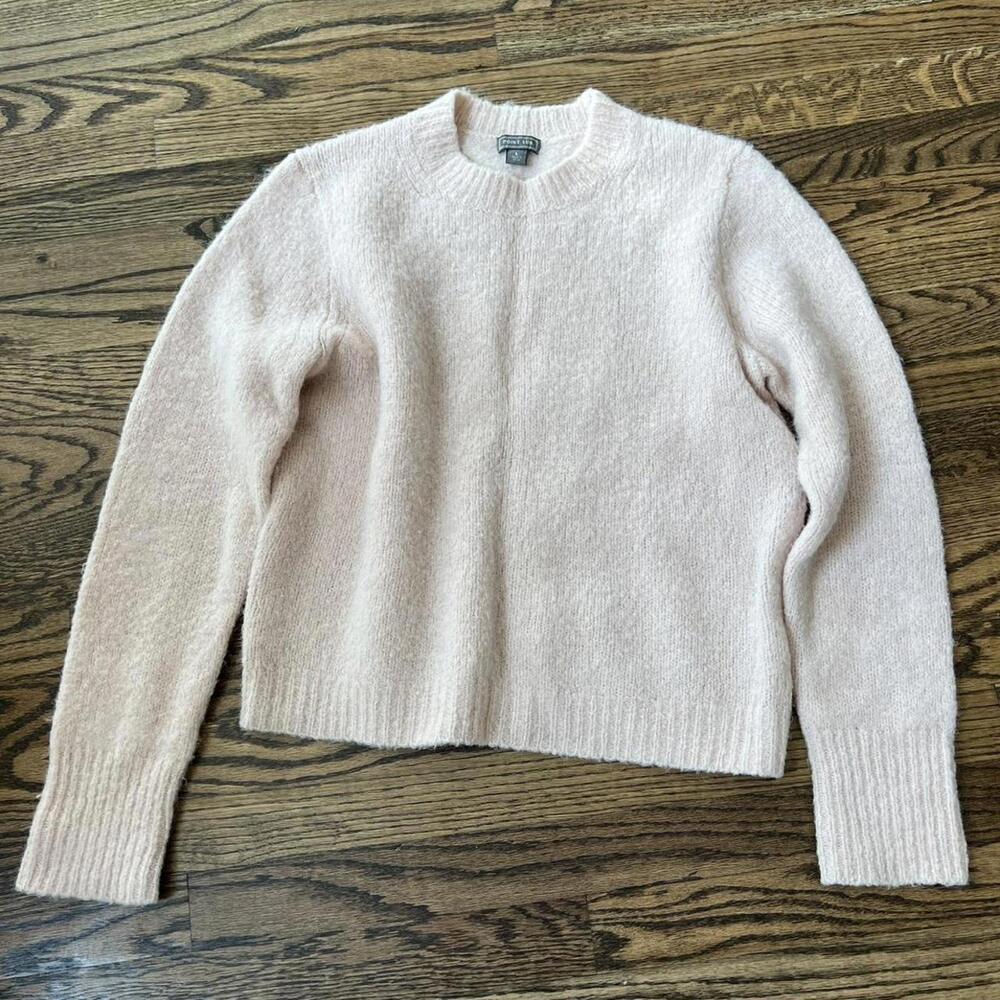 Soft pastel baby pink Point Sur J. Crew alpaca merino wool sweater